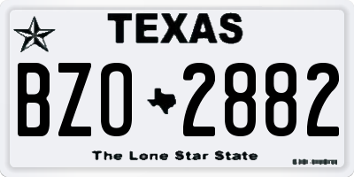 TX license plate BZO2882