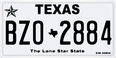 TX license plate BZO2884