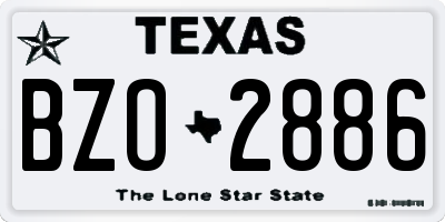 TX license plate BZO2886