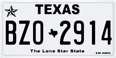 TX license plate BZO2914