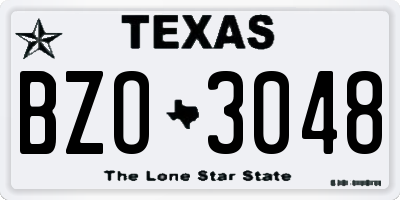 TX license plate BZO3048