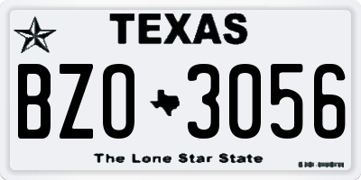 TX license plate BZO3056
