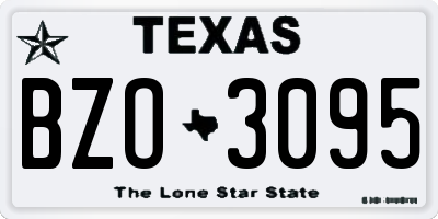 TX license plate BZO3095