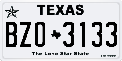 TX license plate BZO3133