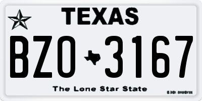 TX license plate BZO3167