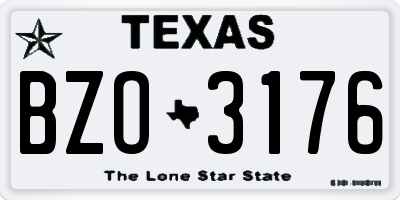 TX license plate BZO3176