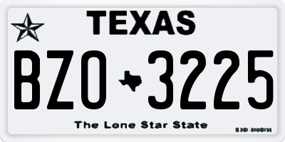 TX license plate BZO3225