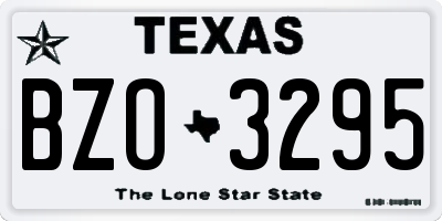 TX license plate BZO3295