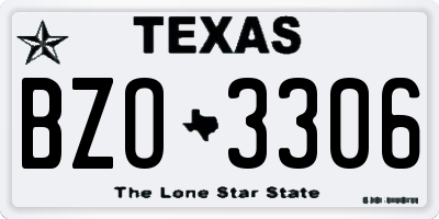 TX license plate BZO3306