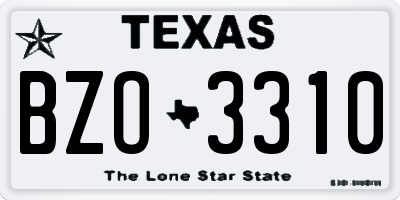 TX license plate BZO3310