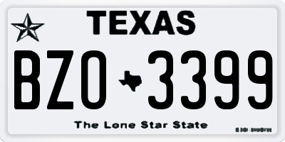 TX license plate BZO3399
