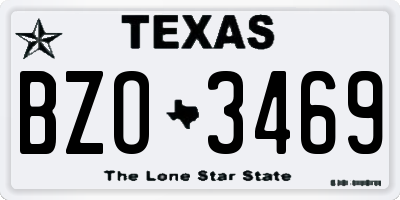TX license plate BZO3469