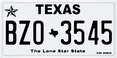 TX license plate BZO3545