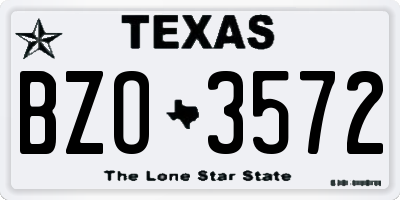 TX license plate BZO3572
