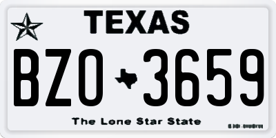 TX license plate BZO3659