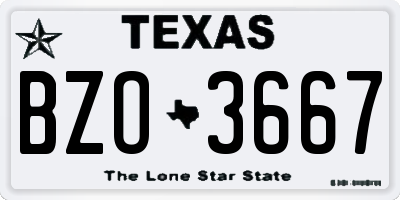 TX license plate BZO3667
