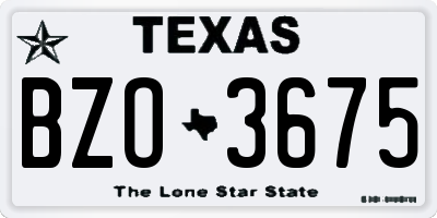 TX license plate BZO3675