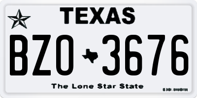 TX license plate BZO3676