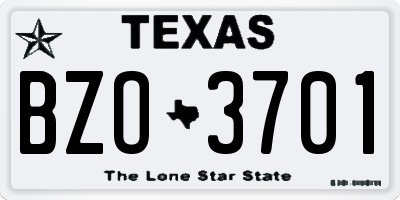 TX license plate BZO3701