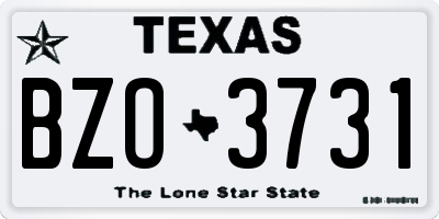 TX license plate BZO3731