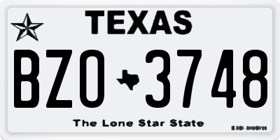 TX license plate BZO3748