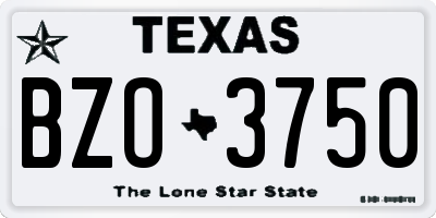 TX license plate BZO3750