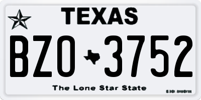 TX license plate BZO3752