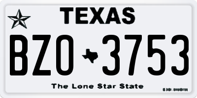 TX license plate BZO3753