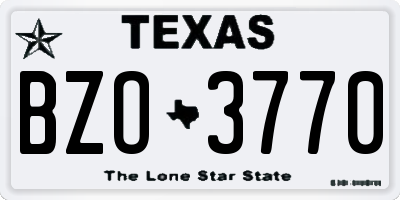 TX license plate BZO3770