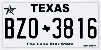 TX license plate BZO3816