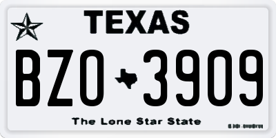 TX license plate BZO3909