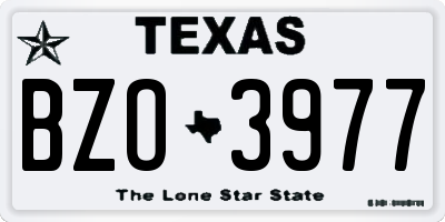TX license plate BZO3977