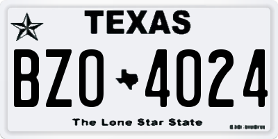 TX license plate BZO4024