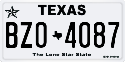 TX license plate BZO4087