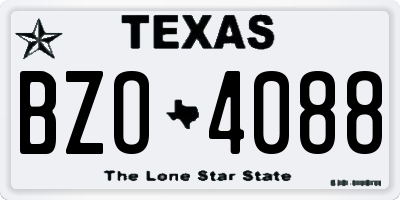 TX license plate BZO4088
