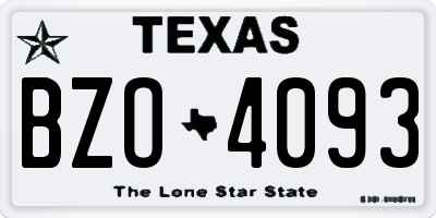 TX license plate BZO4093