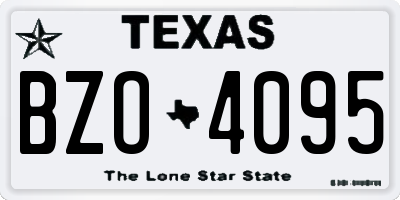 TX license plate BZO4095