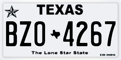 TX license plate BZO4267