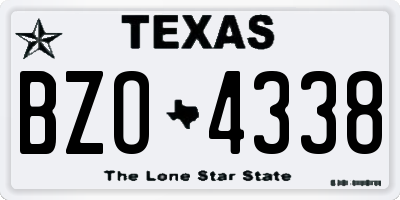 TX license plate BZO4338