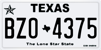 TX license plate BZO4375