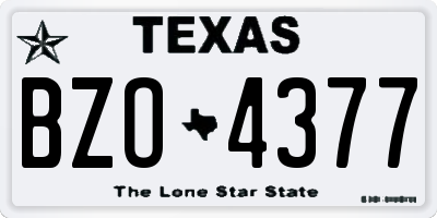 TX license plate BZO4377