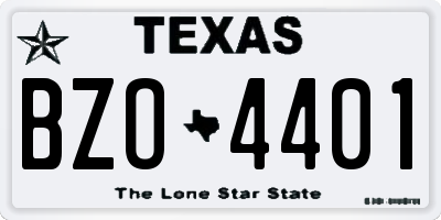 TX license plate BZO4401
