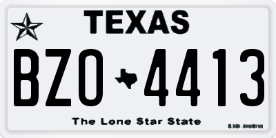 TX license plate BZO4413