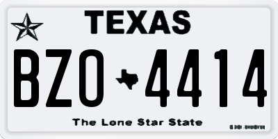 TX license plate BZO4414