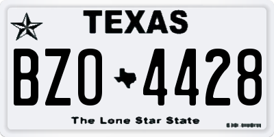 TX license plate BZO4428