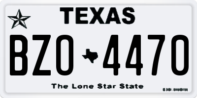 TX license plate BZO4470