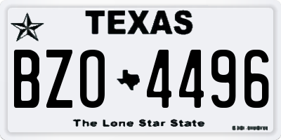 TX license plate BZO4496