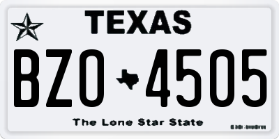 TX license plate BZO4505