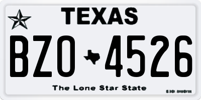 TX license plate BZO4526