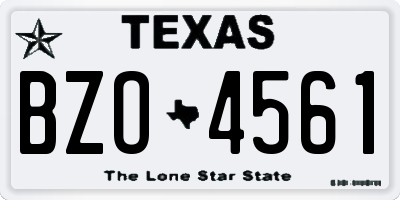 TX license plate BZO4561